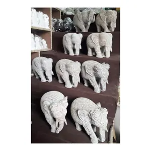 Statue d'éléphant en pierre naturelle, magnifique et tendance, pour cadeau