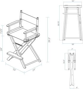 पेशेवर कस्टम लोगो पोर्टेबल मेकअप कलाकार समायोज्य तह डेरा डाले हुए समुद्र तट लकड़ी एल्यूमीनियम उच्च सीट लंबा निर्देशक की कुर्सी - Product Image 2