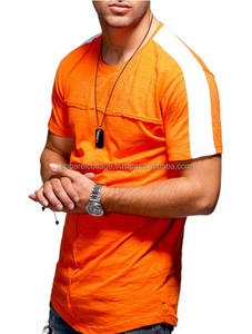 Ropa personalizada de algodón 100% para hombre, Camiseta estampada ajustada con cuello redondo, pantalones curvos, camiseta informal de manga corta con logotipo bordado para gimnasio - Product Image 4