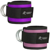 ZEBRA SPORTS AS-102 Sangles de cheville multi-positions pour musculation avec logo personnalisé, fixation à double anneau pour câble, en nylon