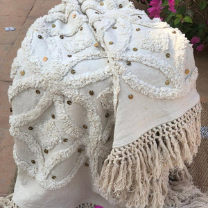 Manta Decorativa Marroquí Hecha a Mano para Bodas - Product Image 1