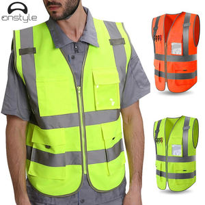 Chaleco de seguridad para el trabajo para hombres, mono de poliéster personalizable con múltiples bolsillos, características a prueba de agua, soporte de logotipo personalizable - Product Image 5