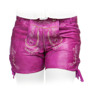 Último diseño Oktoberfest Bavarian Ladies Lederhosen Short Suede Trachten Lederhose Cuero genuino Beerfest Lederhosen - Product Image 1