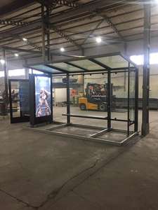 Abri de bus en or extérieur avec kiosque Lightbox forme rectangulaire publicité arrêt de bus - Product Image 5