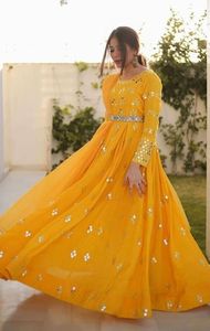 -- NEW--BEAUTIFUL กระจกทำงานบนชุดยาวกับ DECENT-ZARDOZI--EMBROIDERY ทำงาน --- สำหรับพรรค/ฐานรายวัน = 2021 ---- - Product Image 2