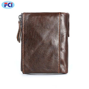 Dicihaya-portefeuille en cuir véritable pour hommes, porte-monnaie, protection pour pièces de monnaie, Double fermeture éclair, Design de marque, Vintage - Product Image 2