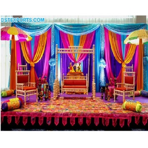 Ensemble de balançoires sur le thème du Mehndi/Sangeet pour mariage musulman, ensemble de balançoires colorées pour scène de mariage, ensemble de balançoires traditionnelles pour scène de Mehndi, Australie - Product Image 1
