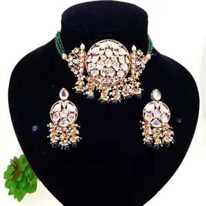 JADAU ETHENIC DESIGN KUNDAN NECKLACE SET INDIAN STYLE