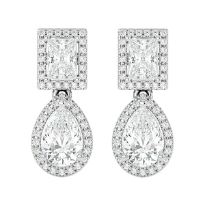 ต่างหูทองคำขาว10K ฝังเพชรที่สวยงามและสง่างามโดยซัพพลายเออร์ชั้นนำ - Product Image 1