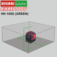 Niveau laser vert HIKARI HK-105G à auto-nivellement, mini niveau laser 3 axes, précision 1,5 mm/5 m, portée intérieure 10 m pour le nivellement