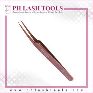 Xyj — pince à épiler pour Extension de cils, en or Rose, droit, pour Volume et Isolation, pince à cils, étiquette privée - Product Image 3