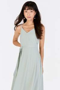 Robe longue sans manches en crêpe de lin noir 100 % respirante, coupe ample, col carré, nouvelle collection, haute qualité, idéale pour l'été - Product Image 2
