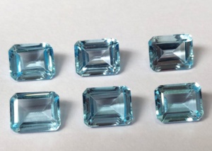 Topacio azul cielo natural corte mm Octágono facetado 3x5mm a 9x11mm-Octágono de Topacio azul cielo suelto piedras preciosas sueltas de alta calidad - Product Image 4