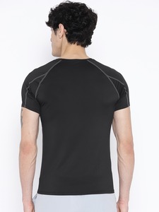 เสื้อยืดรัดกล้ามเนื้อคอกลมสำหรับผู้ชาย,เสื้อยืดรัดกล้ามเนื้อสีดำล้วนแห้งเร็วระบายอากาศได้ดีตามสั่ง - Product Image 6