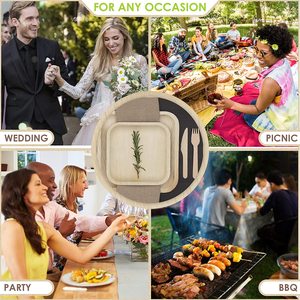 Plaque hygiénique en feuille de palmier Areca du principal fabricant, style design moderne avec différentes formes et tailles pour les fêtes et les plats - Product Image 2