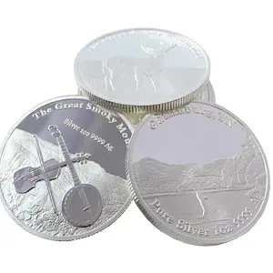 Customized with Your Logo Solid Coins Silver 999 1oz silver coins