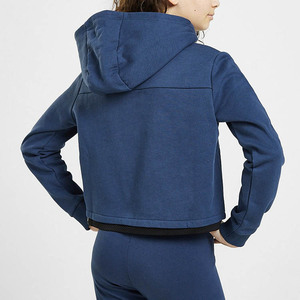 <b>Blue</b> Color OEM Service Crop <b>Hoodies</b> <b>For</b> Ladies In Multi Color With Customized Logo and Design - Product Image 4