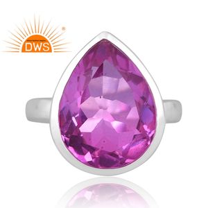 Diseñador hecho a mano fina plata esterlina Natural Bio amatista doblete cuarzo piedra preciosa anillo apilable fabricante de joyas - Product Image 2