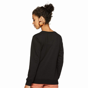 Nuevo 2025 Sudadera negra para mujer con bolsillos personalizada al por mayor otoño nuevo cuello redondo Patchwork con bolsillos mangas largas - Product Image 2