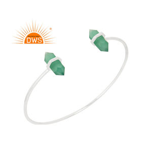 Green Onyx Gemstone <b>Bracelet</b> for <b>Women</b> Fine <b>Silver</b> Jewelry Wholesale 925 <b>Silver</b> Cuff <b>Bracelet</b> for <b>Women</b> Gift for Her - Product Image 1