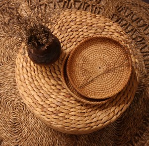 Bandeja de mimbre redonda, duradera, con mango - Product Image 6