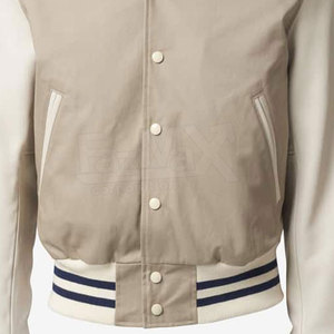 Men's Custom Size Slim Fit 100% Wool Eco-Friendly Letterman Varsity Jackets Fashionable Warm Winter Wear with Stand Collar - Product Image 4