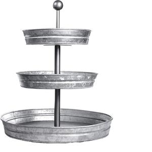 Handmade 2-Tier Galvanized Metal Cake <b>Stand</b> with Unique Design Perfect for Serving <b>Cupcakes</b> Elegant Desserts Events Gatherings - Product Image 6