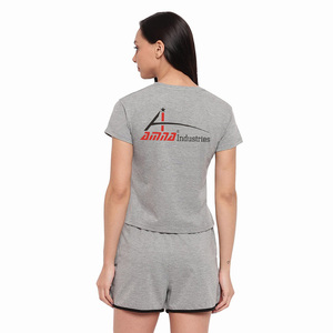 Ensemble de T-Shirt décontracté pour femmes, vêtements de nuit courts, grande taille, promo, été - Product Image 2