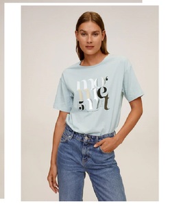 Camiseta Personalizada Lisa, Extra Grande, de Manga Corta, 100% Algodón, Color Sólido, para Mujer - Product Image 3