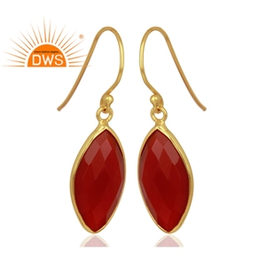 Naturel Nanette Coupe Rouge Onyx Pierres Précieuses Balancent Fournisseur 14k Plaqué Or 925 Sterling Boucles D'oreilles En Argent Bijoux Grossiste - Product Image 3