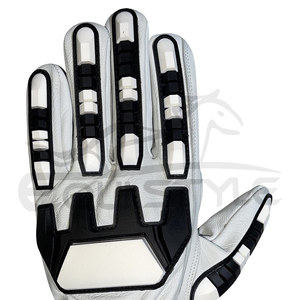 Gants d'impact blancs Gants mécaniques en cuir de sécurité en cuir de vachette de haute qualité Quantité en vrac en gros Gants anti-coupure résistants aux TPR - Product Image 4