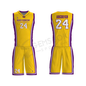 ชุดบาสเก็ตบอลแห้งเร็วออกแบบได้ตามต้องการสวมใส่สบายระบายอากาศล่าสุด - Product Image 1