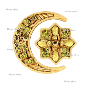 Plateau en bois pour l'Aïd Ramadan Mubarak Plateau de service aux fruits secs de taille personnalisée de qualité supérieure à un prix abordable - Product Image 6