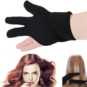 Guantes negros de tres dedos Herramientas de estilismo para el cabello de peluquero de salón resistentes al calor - Product Image 2