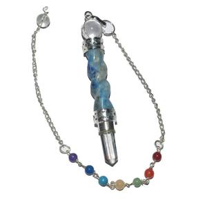 Acheter en gros lapis lazuli naturel sept Chakra pendule en cristal collé Chakra pendules de pierres précieuses de guérison - Product Image 1