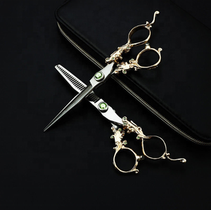 Tijeras de peluquería profesionales de acero inoxidable con mango de cerámica de 6,0 \ ", corte de peluquero con punta afilada, salón de belleza - Product Image 1