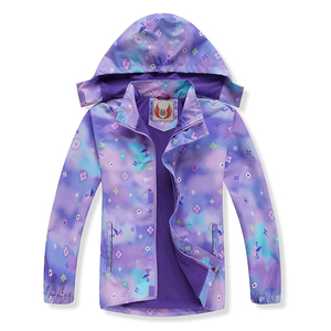 Lightweight Hooded Raincoat for Boys and Girls Waterproof Fleece Lined Windbreakers Kids <b>Jacket</b> with Zipper Closure for Travel - Product Image 3