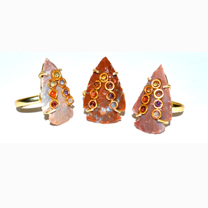 Wholesaler of Fancy jasper Chakra Arrowheads <b>Ring</b> : Fancy jasper Chakra Arrowheads <b>Ring</b> for Sale - Product Image 1