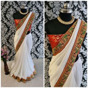 ผ้าไหมส่าหรีสำหรับงานเทศกาลแบบดั้งเดิม ชุดส่าหรีสำหรับผู้หญิง ราคาขายส่งจากเมืองสุรัต นำเสนอโดยรอยัล เอ็กซ์ปอร์ต - Product Image 4
