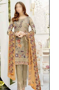 Custom Designs 2021 2022 Hand Made Work, Embroidered Organza Heavy Dresses - Product Image 4