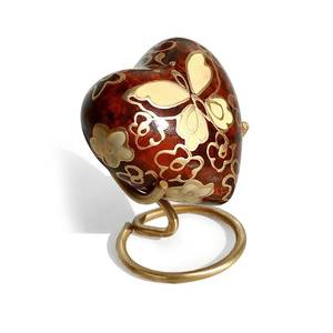Golden Butterfly Small Heart <b>Keepsake</b> Urn For <b>Ashes</b> Funeral Supplies and Brass Cremation Urns for Pet Use Urn - Product Image 1