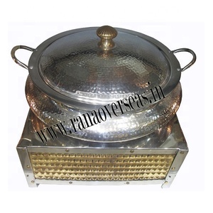Chauffe-plat de bonne qualité pour hôtel Plat de service rond au design martelé pour mariage à l'hôtel - Product Image 2