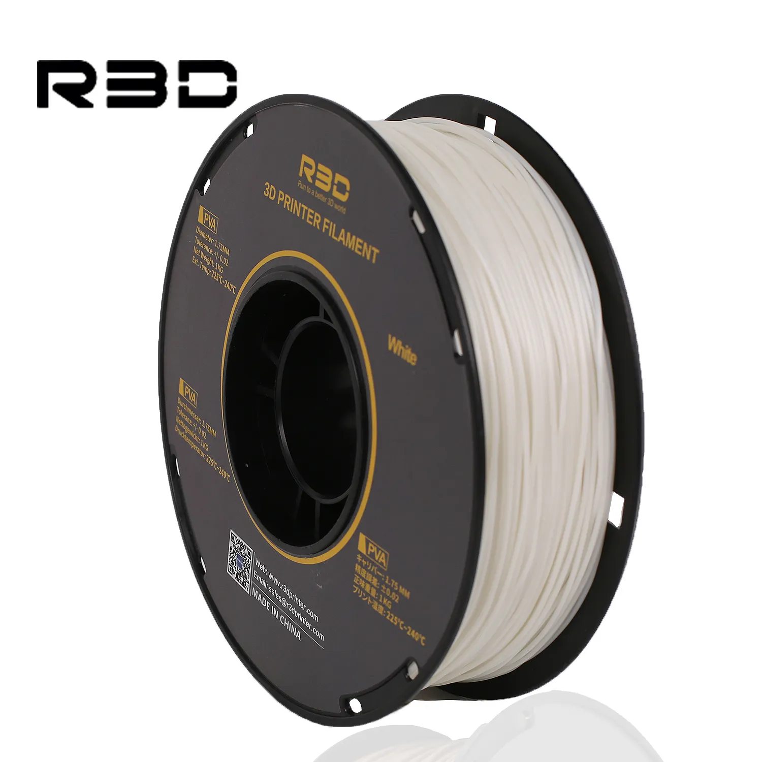Stampante 3d a filamento R3D fornitore PVA 1kg/bobina materiale di supporto solubile da 1.75mm