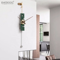 EMITDOOG Horloge murale simple Décoration intérieure Promotion Horloges à balancier Décoration murale avec aiguilles en noyer Minimaliste Moderne Indien