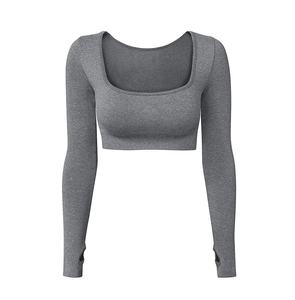 2021ใหม่แฟชั่นผู้หญิงแขนเต็มพืชท็อปส์ซูของแข็งเสื้อยืดเสื้อผ้าแฟชั่นฤดูร้อนพืชเสื้อยืด - Product Image 3