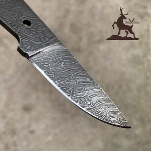 Cuchillo de caza Damasco hecho a mano de 10 pulgadas, cuchillas en blanco con Funda de cuero, venta al por mayor, soporte OEM - Product Image 3