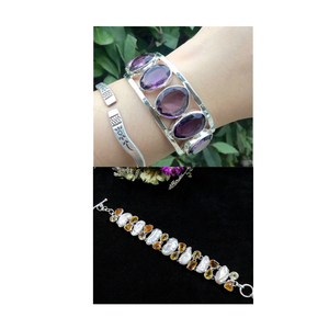 New Fashionable 925 Sterling Silver <b>Gemstone</b> <b>Bracelets</b> Wholesale - Product Image 3