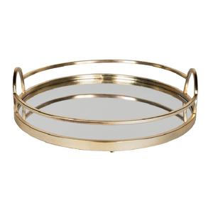 Plateau de service miroir de forme ronde Design élégant Plateau de service fantaisie fait à la main Couleur personnalisée Plat de service miroir de luxe - Product Image 1