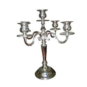 Bougeoirs en argent, aluminium pur plaqué argent, 5 bras, chandelier, design élégant, bougeoir en métal plaqué argent - Product Image 1