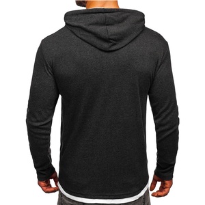Sweat à capuche polaire uni doublé 100 % coton pour homme grande taille avec broderie de logo personnalisée – Vente en gros, tenue décontractée hiver - Product Image 6